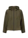 Herno Military Green Sport Jacket With Hood In Green