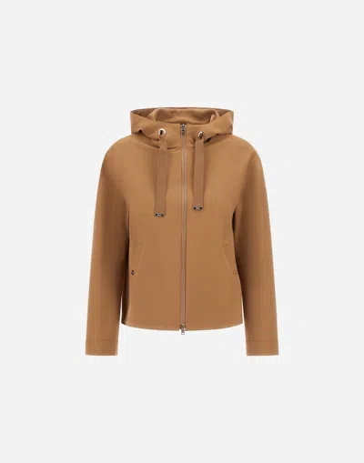 Herno Hooded Jacket In First Act Pef In Brown
