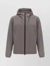 Herno Hooded Jacket Lightweight Fabric Elastic Cuffs In Gray