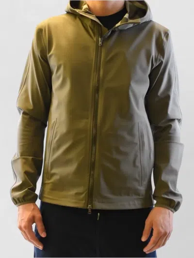 Herno Hooded Jacket Long Sleeves Elastic Cuffs In Green