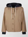 Herno Hooded Jacket Two Tone Design In Neutral