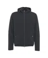 Herno Hooded Jacket With Adjustable Drawstrings And Snap-button Pockets In Black