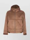 Herno Hooded Jacket With Front Pockets And Sleeves In Brown