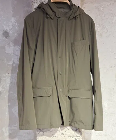 Herno Hooded Lightweight Shell Jacket In Gray