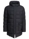 Herno Quilted Black Down Jacket With Detachable Hood In Black