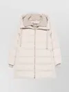 Herno Hooded Long Quilted Jacket And Pockets In White