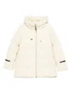 Herno Hooded Medium-length Wool Down Jacket With Zip Clothing In White