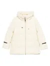Herno Hooded Medium-length Wool Down Jacket With Zip Clothing In Neutral