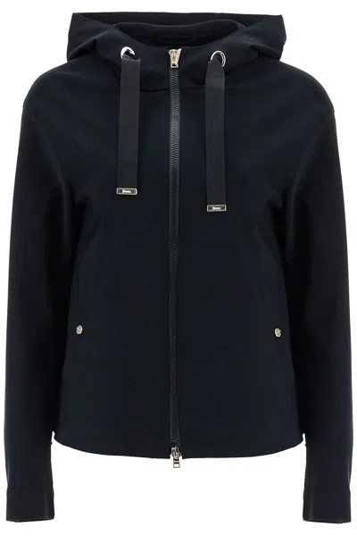 Herno Hooded Mini Jacket With Contemporary Elegance In Black