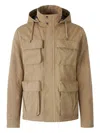 Herno Hooded Multi-pocket Jacket In Burgundy