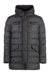 Herno Hooded Nylon Down Jacket In Grey