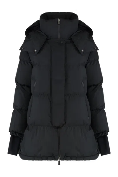 Herno Hooded Nylon Down Jacket In Black