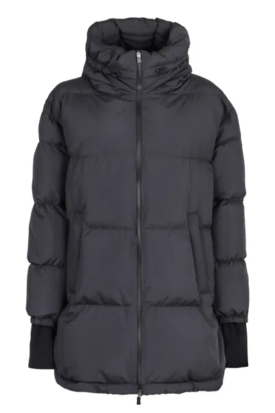 HERNO HOODED NYLON DOWN JACKET