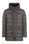 Herno Hooded Nylon Down Jacket In Gray
