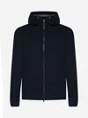 Herno Hooded Nylon Jacket In Blu Navy