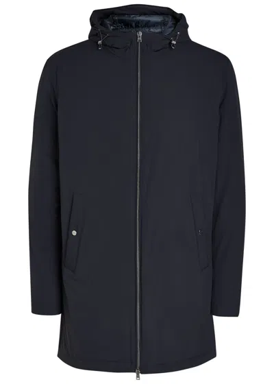 Herno Hooded Nylon Jacket In Blue