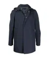 Herno Hooded Overcoat In Black