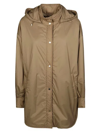 Herno Hooded Overshirt In Brown