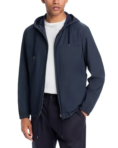 Herno Hooded Packable Bomber Jacket In Blue