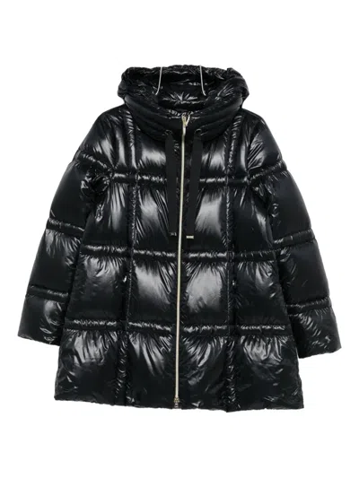 Herno Hooded Padded Coat In Black
