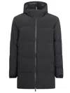 Herno Impact Quilted Down Jacket With Hood And Two-way Zipper In Black