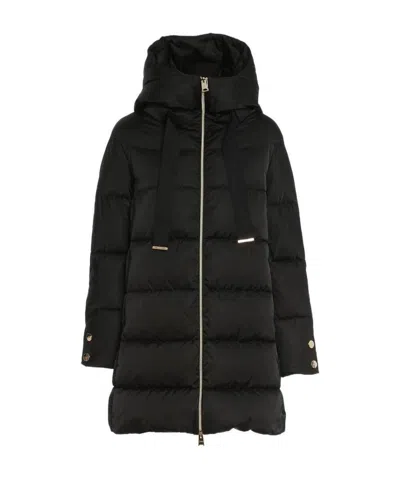 Herno Hooded Padded Coat In Black