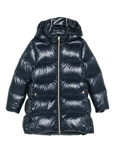Herno Kids' Hooded Padded Coat In Blue