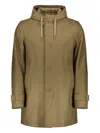 Herno Thick Woolen Cotton Coat In Brown