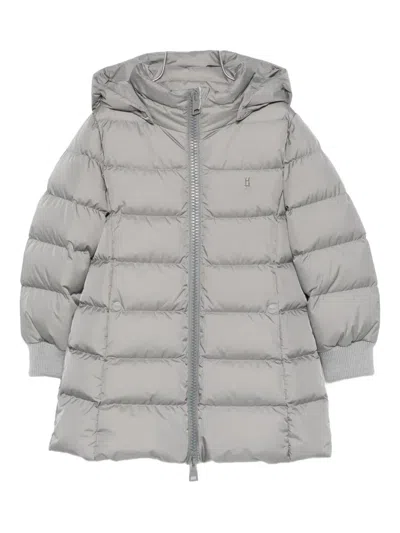 Herno Hooded Padded Coat In Gray