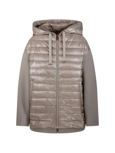 Herno Hooded Padded Coat In Brown