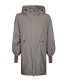 Herno Goretex Jacket Cuffs Waist Length Hood In Gray