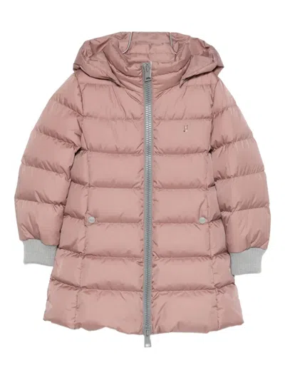 Herno Hooded Padded Coat In Pink