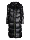 Herno Long Quilted Down Jacket With Hood And Buttons In Black