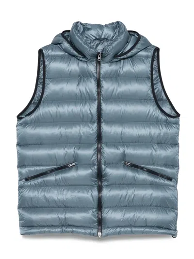 Herno Hooded Padded Gilet In Blue