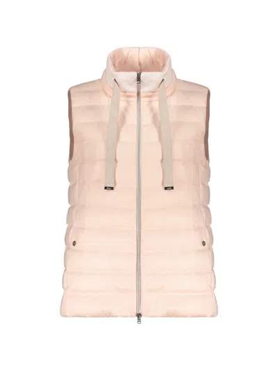 Herno Hooded Padded Gilet In Pink