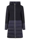 Herno Mix Fabric Medium Jacket In Blue