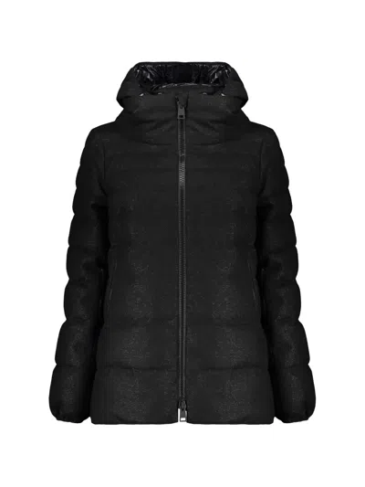 Herno Hooded Padded Jacket In Black
