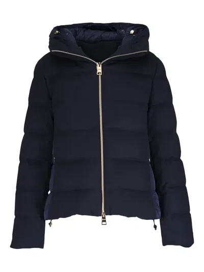 Herno Hooded Padded Jacket In Blue