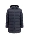 Herno Technical Down Jacket With Acrylic-coated Polyamide In Blue