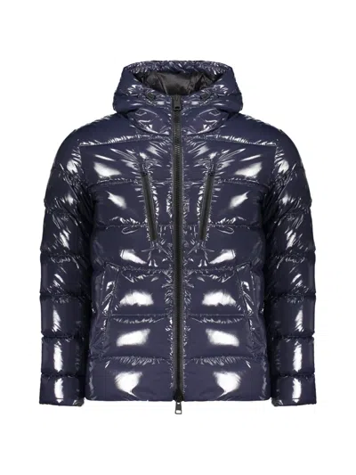 Herno Hooded Padded Jacket In Blue