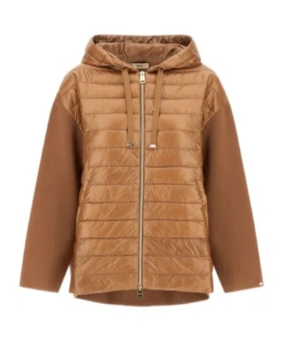Herno Hooded Padded Jacket In Brown
