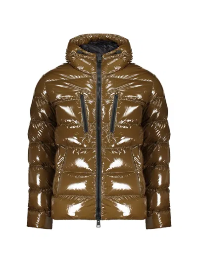 Herno Hooded Padded Jacket In Brown