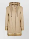 Herno Sophisticated Short Coat With Adjustable Hood And Padded Lining In Neutral