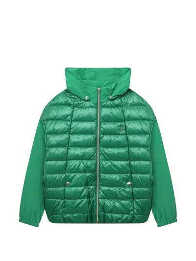 Herno Kids' Hooded Padded Jacket In Green