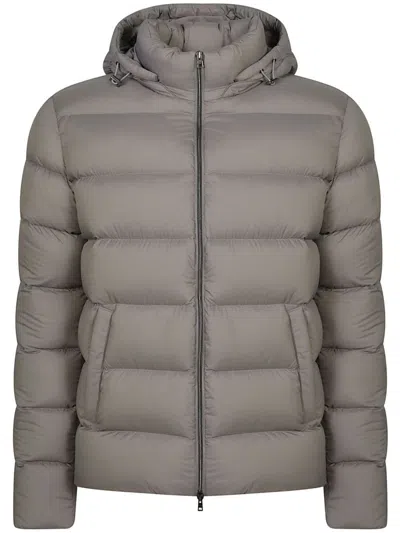 Herno Hooded Padded Jacket In Grey