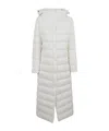Herno Long Padded Quilted Hooded Jacket In White