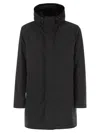 Herno Long Padded Coat With Knitted Collar Clothing In Black
