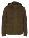 Herno Long Sleeve Hooded Padded Parka Jacket In Green