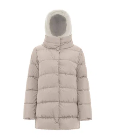 Herno Hooded Padded Puffer Jacket In Nude