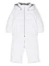 Herno Hooded Padded Snowsuit Set In White